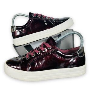 Limelight Baldwin Sneakers Burgundy Vegan Patent Leather Women's 8